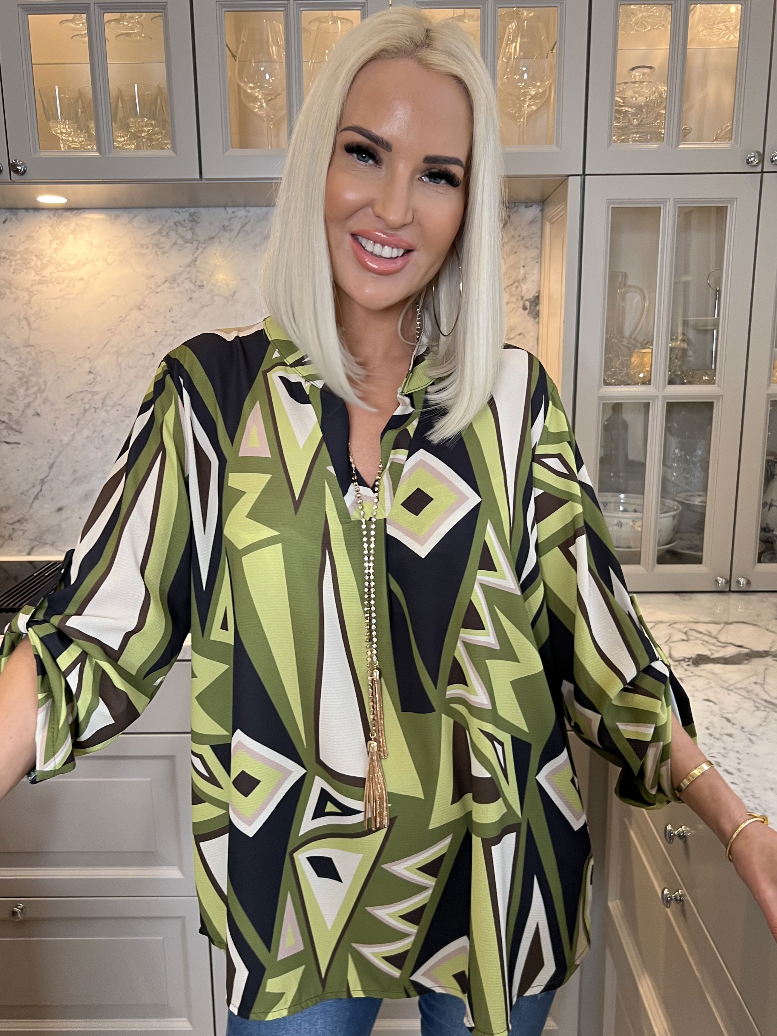 Vanesa Pattern - Mønstret flerfarvet tunika